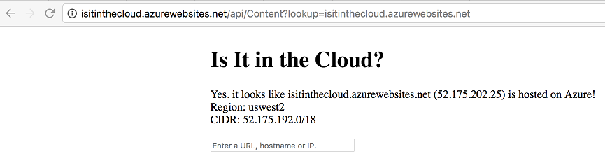 isitinthecloud.azurewebsites.net/api/Content lookup