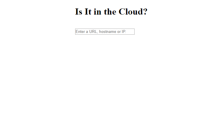 Is It in the Cloud?